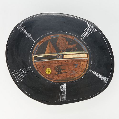 Saul Steinberg "Record" Lithograph on Steel 1966