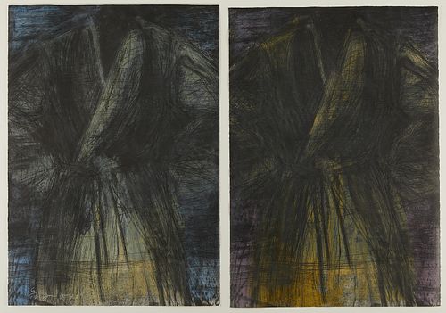 Jim Dine "Two Dark Robes" Mixed Media 1991