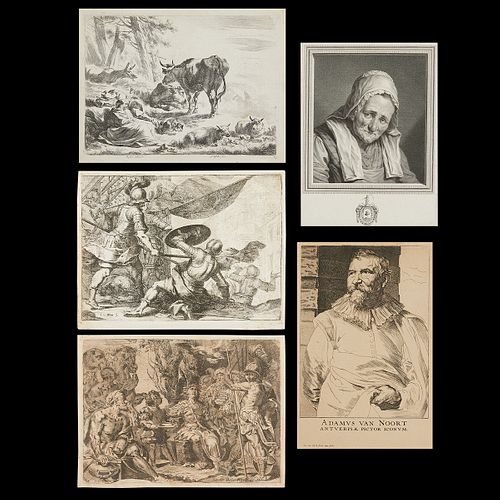 Group of 5 Old Master Etchings