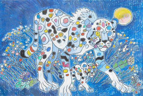 Tiefeng Jiang Cheetahs Painting 1996