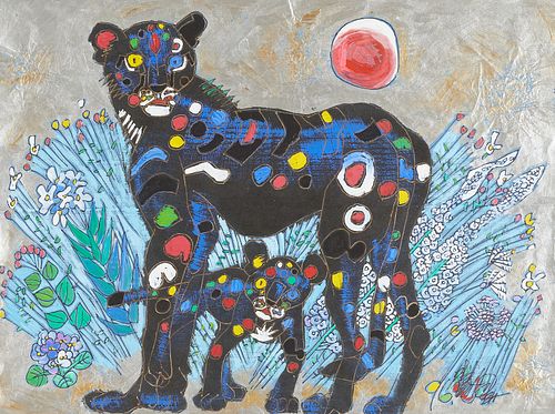 Tiefeng Jiang Cheetahs Painting 1996