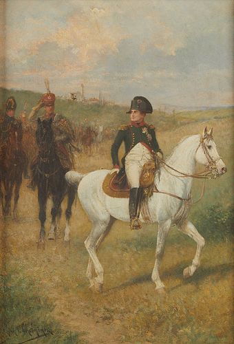 Jan Chelminski Napoleon Portrait Panel Painting