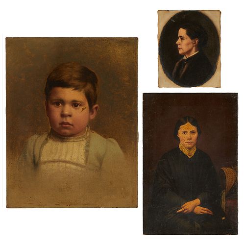 3 Barton S. Hays Oil Portrait Paintings
