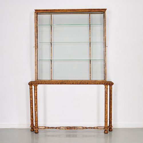 James Mont (style), gilt iron display cabinet