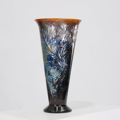 Emile Galle (attrib), large 'Aquatic' vase