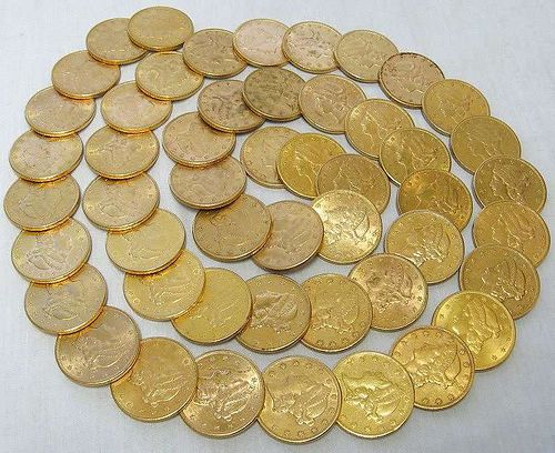 Constitutional U.S. Gold $20 Liberty AU Details (10-coins)