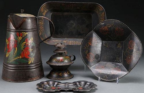 A COLLECTION OF 19TH CENTURY TOLEWARE