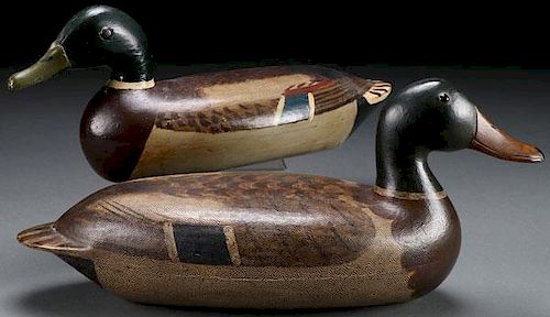 A PAIR OF PAINTED WOOD DUCK DECOYS