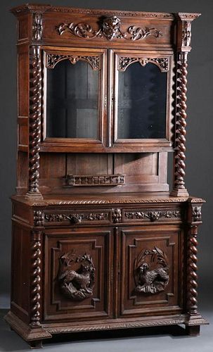 AN IMPRESSIVE CARVED HUNT SIDEBOARD, 19TH CENTURY