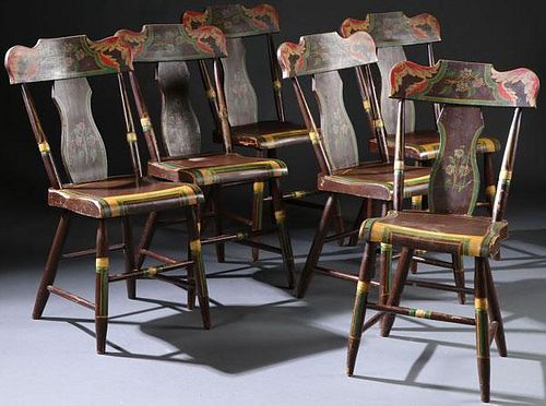 6 PAINTED HITCHCOCK SIDE CHAIRS