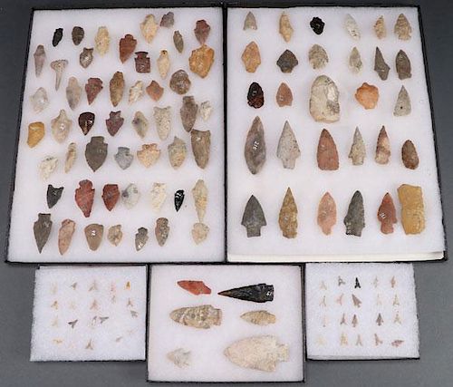 125 NATIVE AMERICAN STONE ARTIFACTS AND POINTS