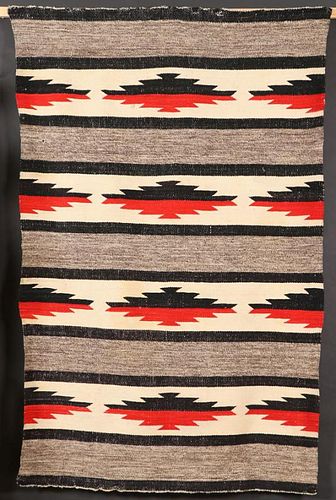 A PAIR OF SOUTHWEST NAVAJO HANDWOVEN WOOL RUGS