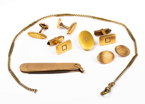 Men's Antique Gold Tone Accessories