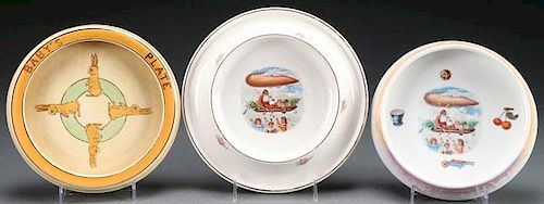 THREE EARLY BABY PLATES INCLUDING CHRISTMAS