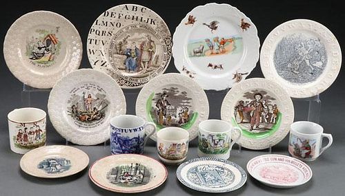 A GROUP OF ABC PLATES AND CUPS, 19TH – 20TH C