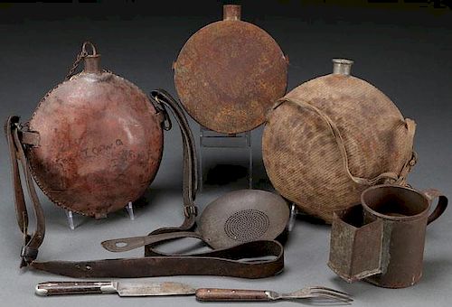 CIVIL WAR CANTEEN AND ACCOUTREMENTS