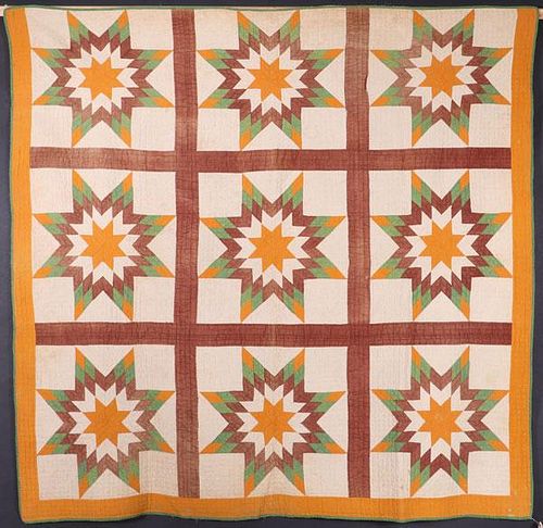 19TH CENTURY HAND STITCHED AMERICAN QUILT