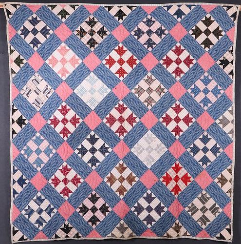TWO 19TH CENTURY AMERICAN HAND STITCHED QUILTS