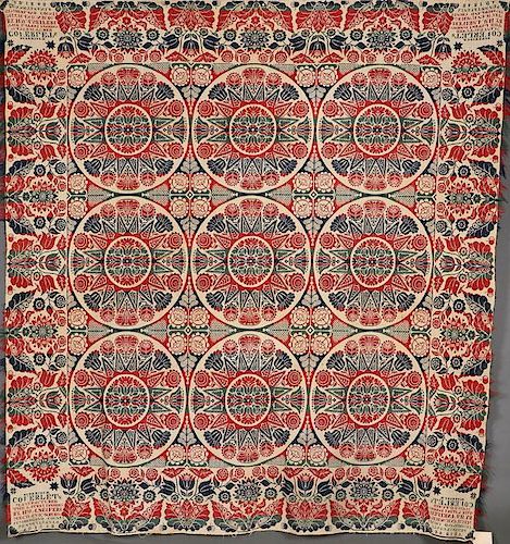 CUMBERLAND COUNTY COVERLET, 1848