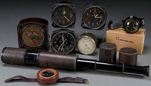 A GROUP OF VINTAGE AVIATION INSTRUMENTS