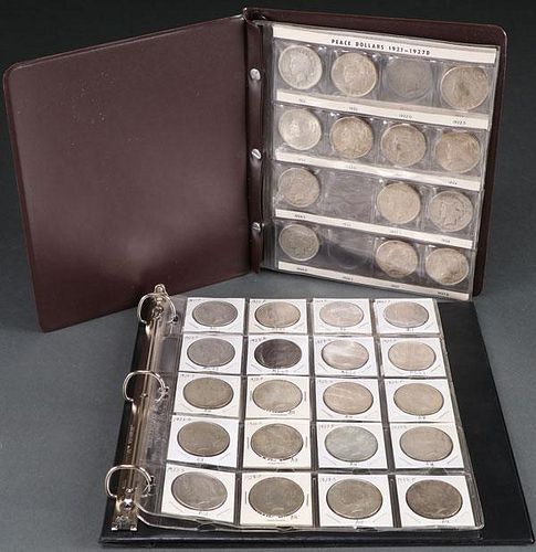 A COMPLETE SET OF US SILVER PEACE DOLLARS