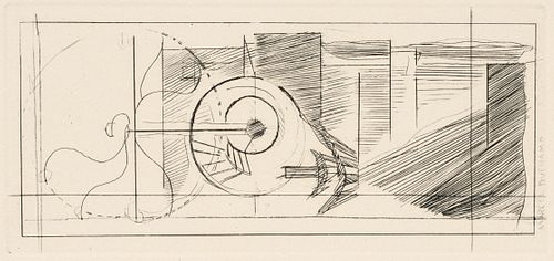 Marcel Duchamp (French, 1887-1968) Etching on Wove Paper, 1947, the Coffee Mill, H 7.25" W 3.25"