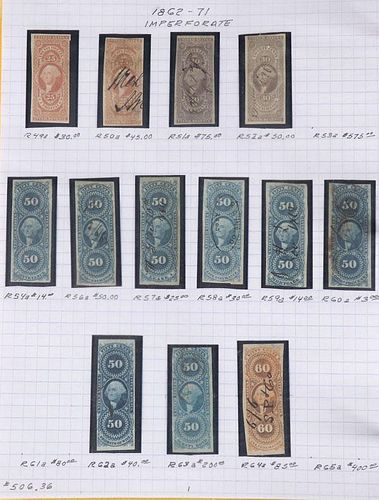 A LARGE AND FINE COLLECTION OF US REVENUE STAMPS