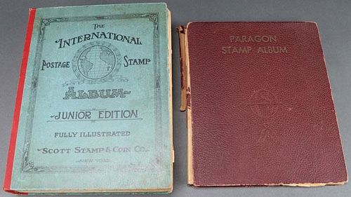 TWO EARLY STAMP ALBUMS