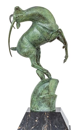 Marshall Maynard Fredericks (American, 1908-1998) Bronze Gazelle, H 31" W 12" L 18"