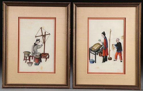 A PAIR OF PAINTINGS, CHINESE SCHOOL, 19TH CENTURY