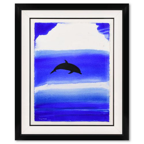 Wyland, "Aqua World War" Framed Original Watercolor Painting Hand Signed with Letter of Authenticity.