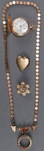 A VICTORIAN WATCH AND JEWELRY GROUP