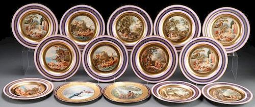 12 ROYAL VIENNA STYLE SCENIC CABINET PLATES
