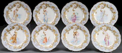 8 HAVILAND LIMOGES HAND PAINTED PLATES