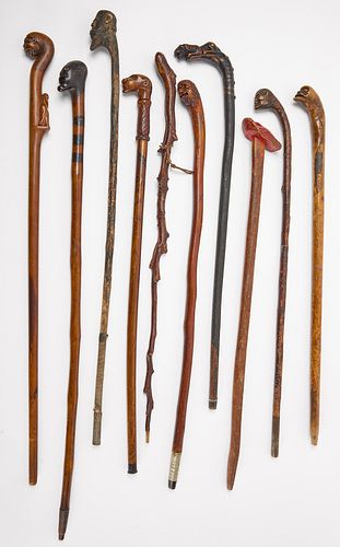 10 Folk Art Walking Sticks