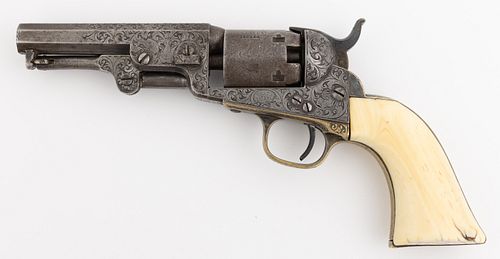 COLT MODEL 1849 POCKET REVOLVER WITH FACTORY ENGRAVING BY GUSTAVE YOUNG