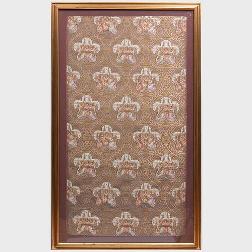 English Gothic Revival Woven Silk Panel 