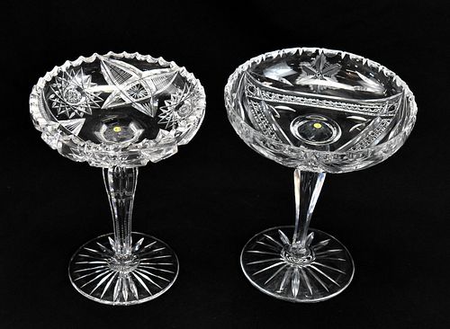VICTORIAN CUT GLASS COMPOTES (2)