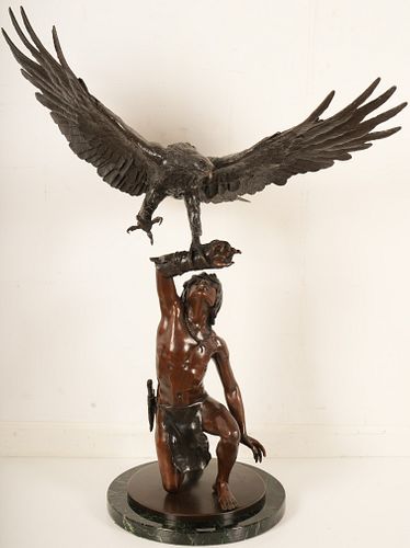 Stanley Quentin Johnson, (1939-2017, American), "Eagle Boy," 1981 Bronze 