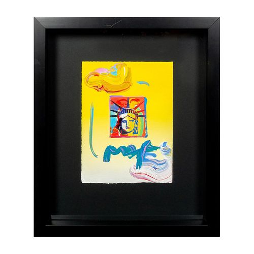 Peter Max Original Mixed Media with Acrylic on Paper, Signed