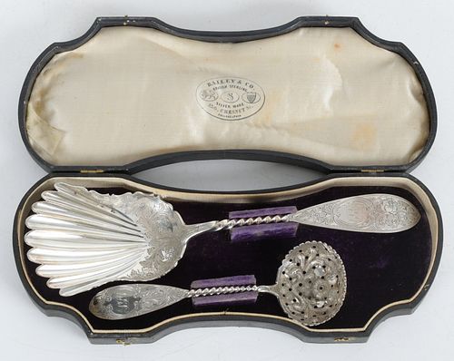 George Sharp, a Cased Set of Coin Silver Flatware