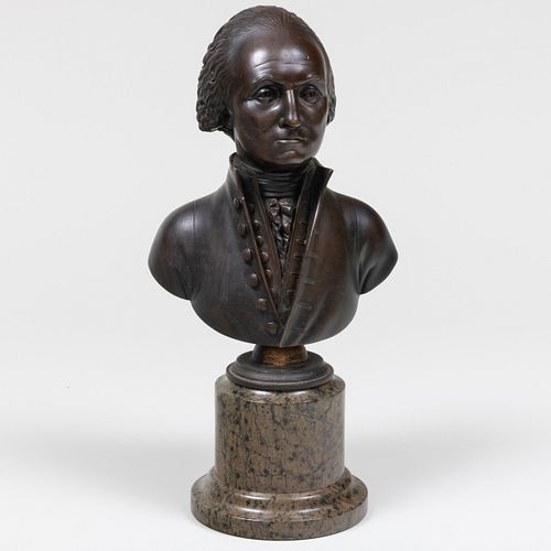 Bronze Bust of George Washington on Marble Socle
