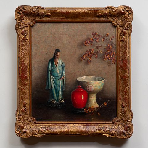 European School: Still Life with Red Jar; and Still Life with Fan