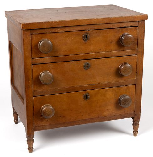 AMERICAN LATE FEDERAL CHERRY CHILD'S CHEST OF DRAWERS