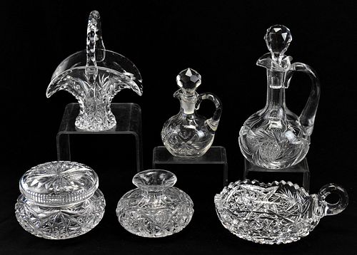 VICTORIAN CUT GLASS COLLECTION (6)