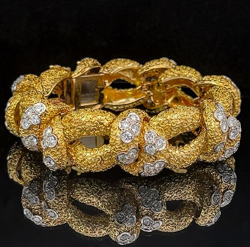 18kt Yellow Gold and 8.0 cts Diamond Bracelet