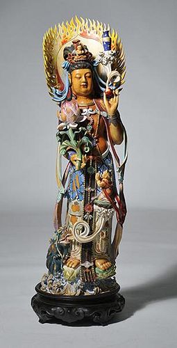 Eceptional Late 19th C. Chinese Goddess Carving