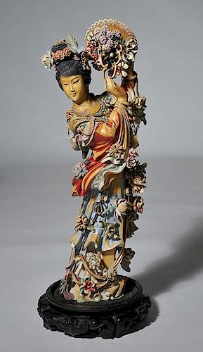 Fine Late 19th C. Chinese Goddess