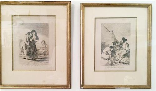 Francisco Goya, (Spanish, 1746-1828), The Caprices, (a collection of seven etchings)