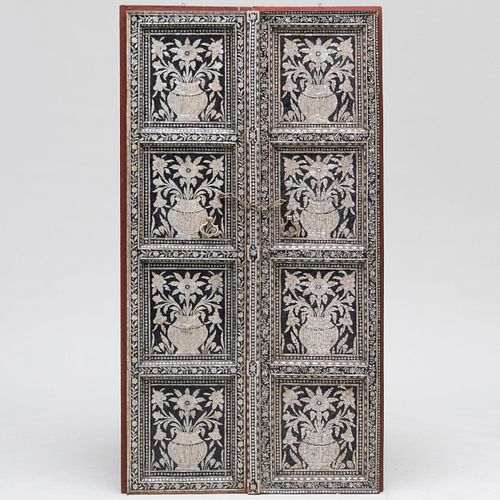 Two Painted and Inlaid Mother-of-Pearl Doors